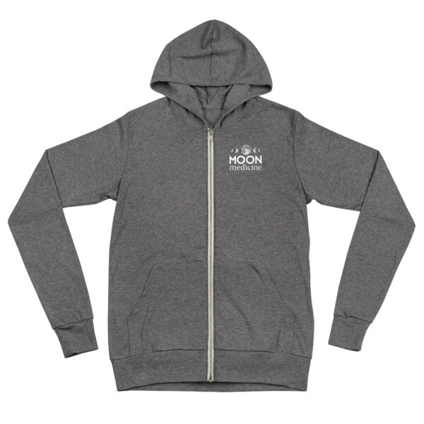 unisex lightweight zip hoodie grey triblend front 61b6d7ef96755